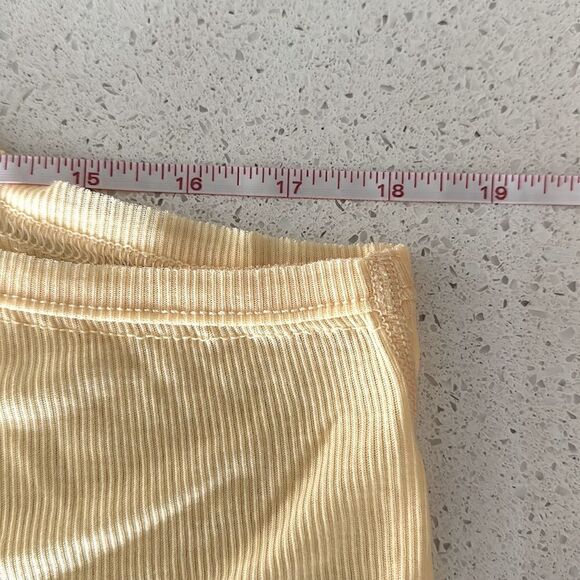 NWOT Free People Movement Tank Yellow Ribbed L Very Varsity Exercise Lounge - Picture 9 of 16